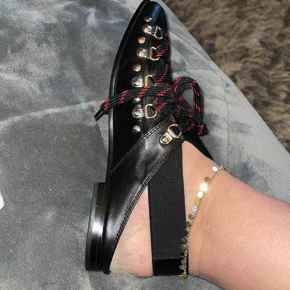 Preloved Montcler Amandine cow hair sandals Black n red size 39 Us size 8. - Picture 7 of 9
